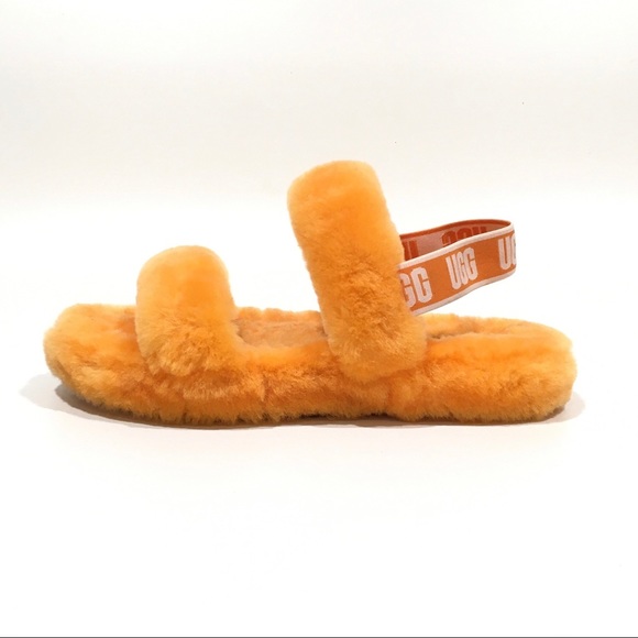 UGG OH YEAH PLUSH SLIDES ORANGE WOMEN 7 /YOUTH 5 - Picture 2 of 5